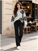 Jersey de punto con flores jacquard