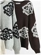 Jersey de punto con flores jacquard