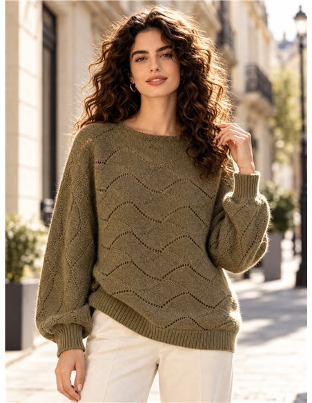 Jersey de punto calado ondulado