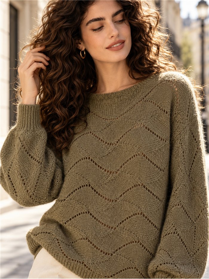 Jersey de punto calado ondulado