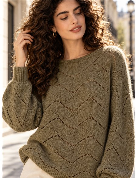 Jersey de punto calado ondulado