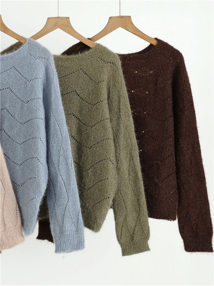 Jersey de punto calado ondulado