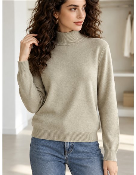 Jersey básico cuello alto