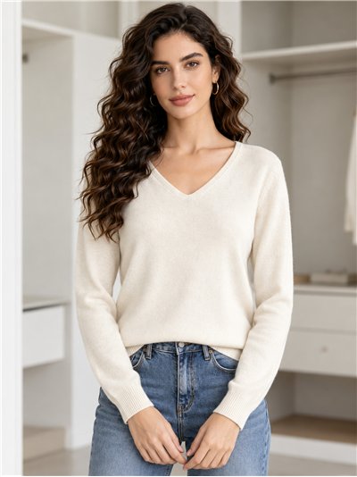 Jersey básico cuello pico