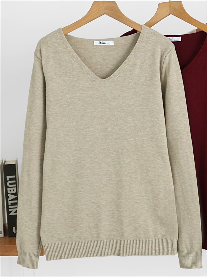 Jersey básico cuello pico