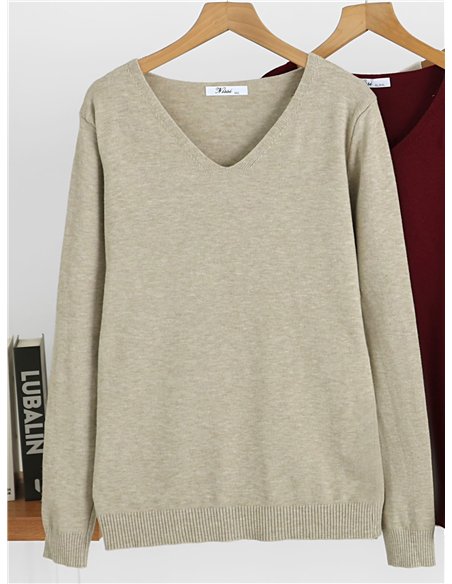 Jersey básico cuello pico