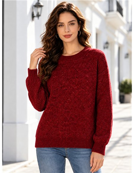 Jersey de chenilla cuello redondo
