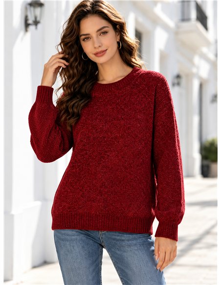 Jersey de chenilla cuello redondo