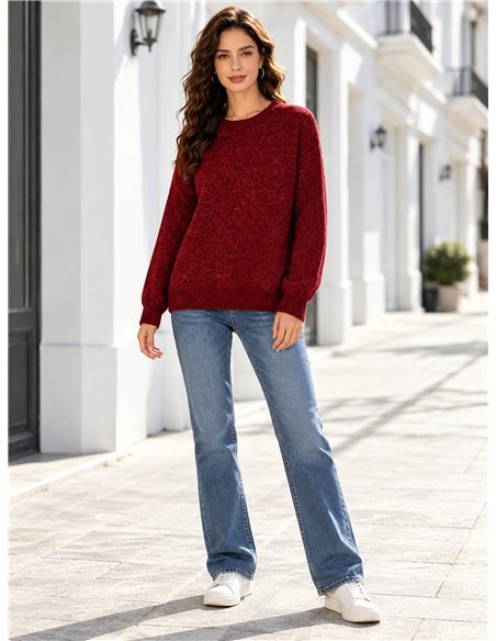 Jersey de chenilla cuello redondo