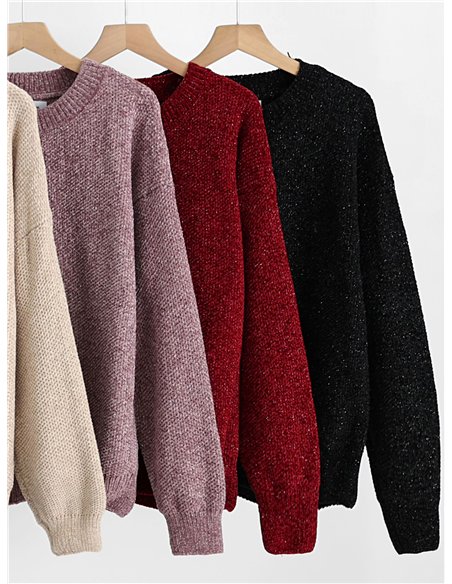 Jersey de chenilla cuello redondo