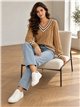 Jersey de punto trenzado cuello pico