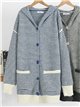 Chaqueta larga de punto rayas