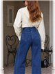 Jeans mit weitem Bein und überkreuztem Bund
