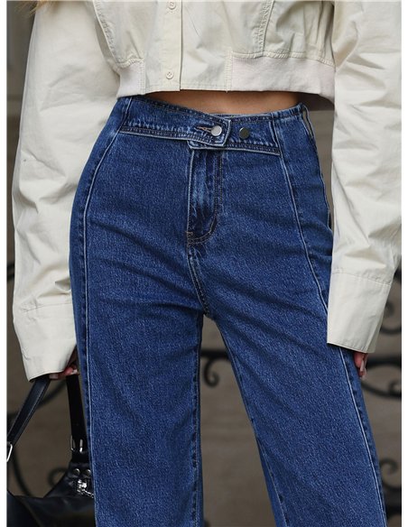Cross waist wide leg jeans
