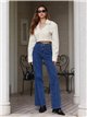 Jeans mit weitem Bein und überkreuztem Bund