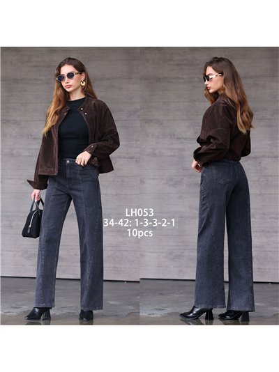 Charcoal wide leg jeans 2