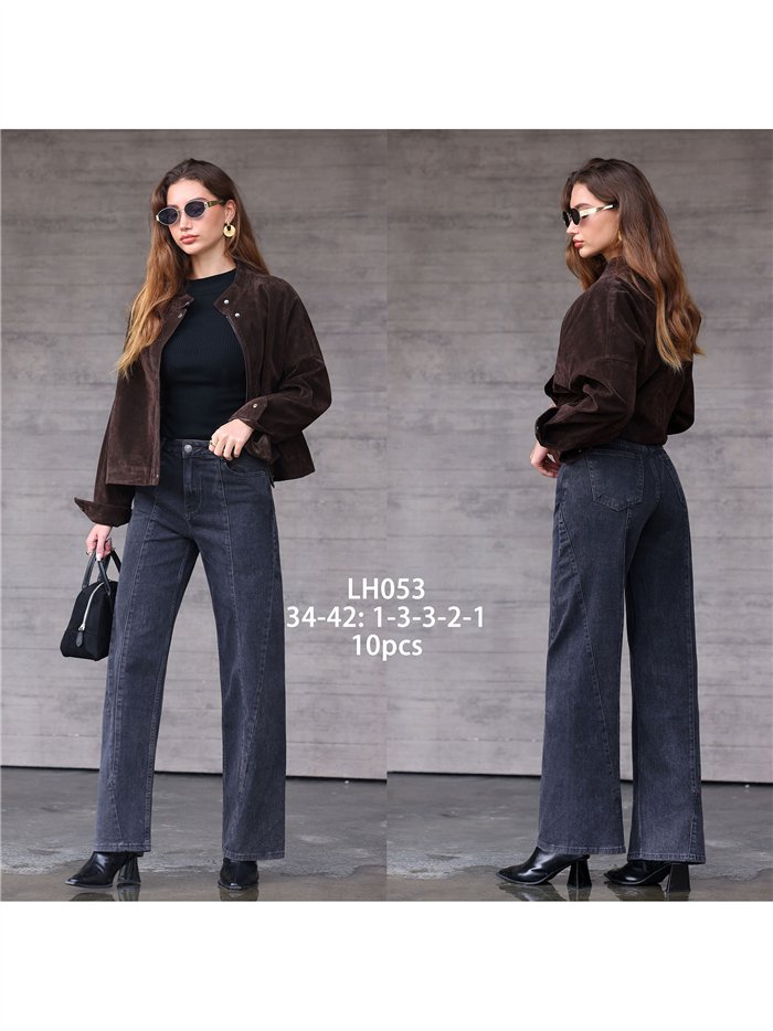 Jean large gris délavé