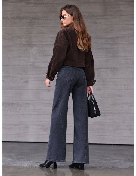 Jean large gris délavé