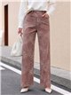 calça jeans de perna larga com estampa animal