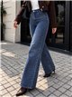 Jeans wide leg con faja