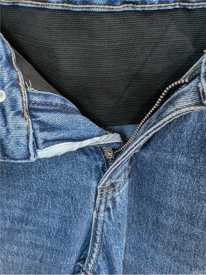Jeans wide leg con faja