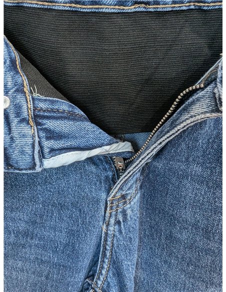 Jeans wide leg con faja