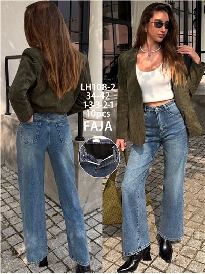 Jeans vintage a gamba larga con cintura 2