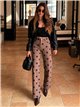 Jeans wide leg lunares
