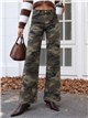 Camouflage-Jeans mit weitem Bein