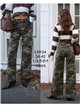 Camouflage-Jeans mit weitem Bein