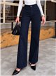 Jeans wide leg azul oscuro con faja