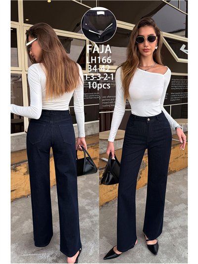 Jeans wide leg azul oscuro con faja 2