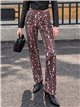 Jeans wide leg estampado animal