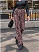 Jeans wide leg estampado animal