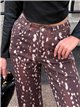 Jeans wide leg estampado animal