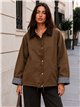Chaqueta encerada cuello pana