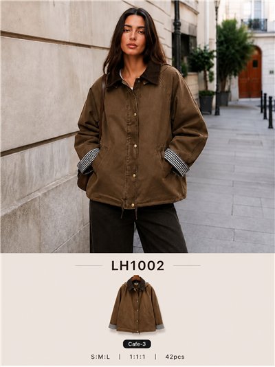 Chaqueta encerada cuello pana 2