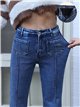 Jeans wide leg con faja y bolsillos