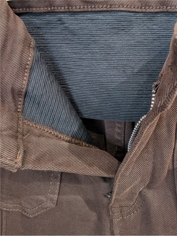 Jeans wide leg chocolate con faja y bolsillos