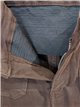 Jeans wide leg chocolate con faja y bolsillos