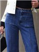 Jeans wide leg con bolsillos de plastrón