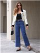 Jeans wide leg con bolsillos de plastrón