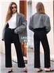 Jeans wide leg negro con bolsillos de plastrón