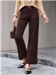 Jeans wide leg chocolate con bolsillos de plastrón