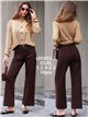 Jeans wide leg chocolate con bolsillos de plastrón