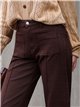 Jeans wide leg chocolate con bolsillos de plastrón
