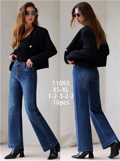 Jeans wide leg con botones delanteros 2