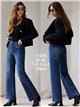 Jeans wide leg con botones delanteros