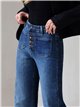Jeans wide leg con botones delanteros