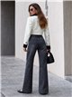 Jeans wide leg gris con botones delanteros